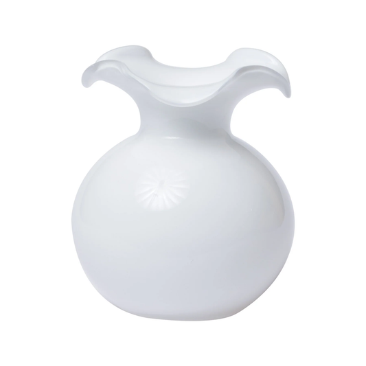 Vietri Hibiscus White Fluted Medium Vase