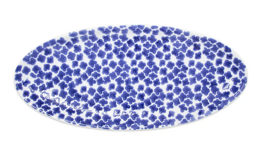 Vietri Santorini Flower Narrow Oval Platter