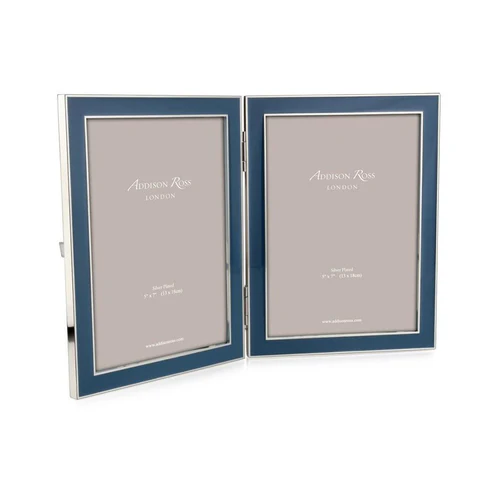 Denim Enamel and Silver Trim Frame 5x7