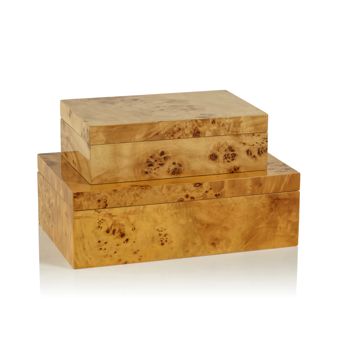 Leiden Burl Wood 10 in. Box