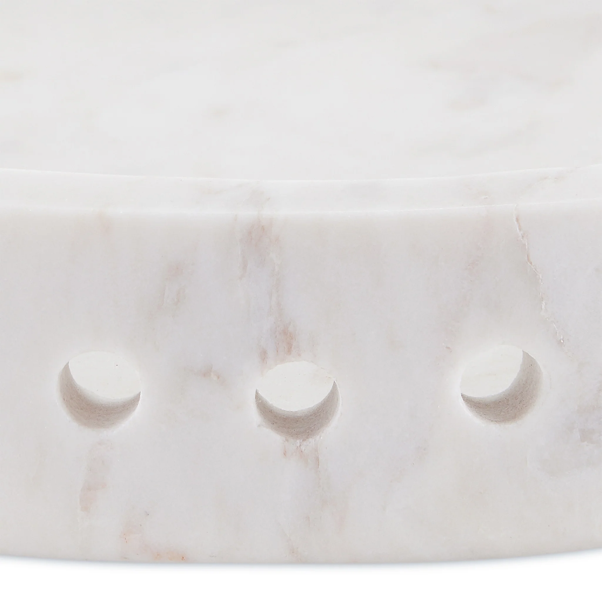 White Large Freya Round Marble Tray
