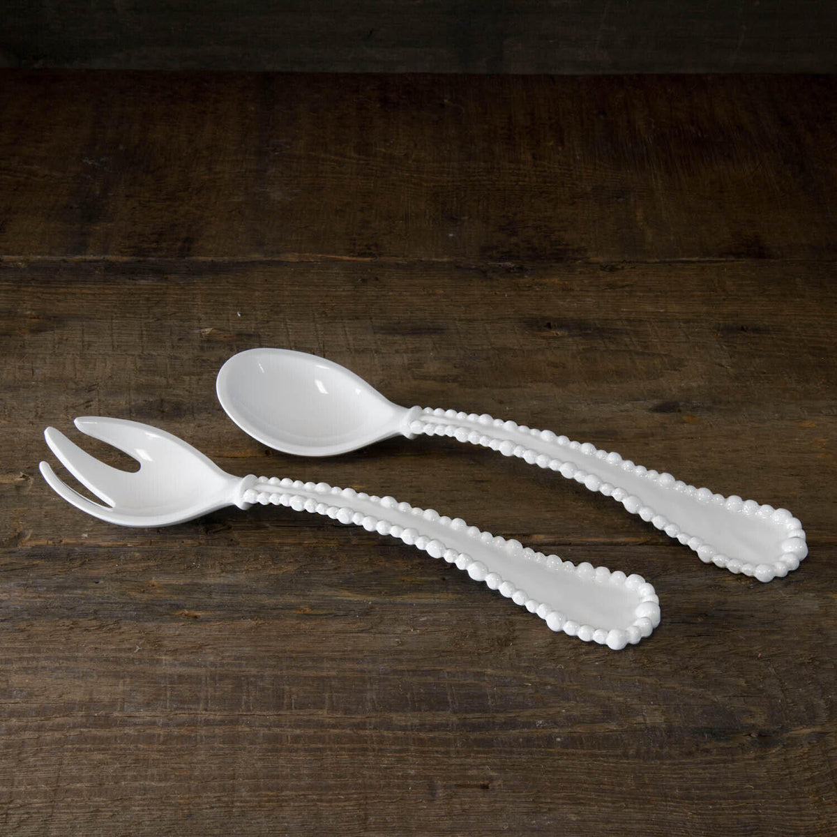 VIDA Alegria White Salad Server Set